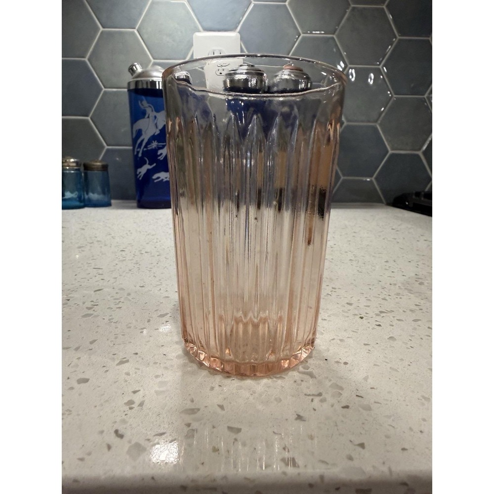 Anchor Hocking Old Colony Laced Edge Pink 4 1/4" Flat Tumbler Depression Glass - Picture 1 of 4